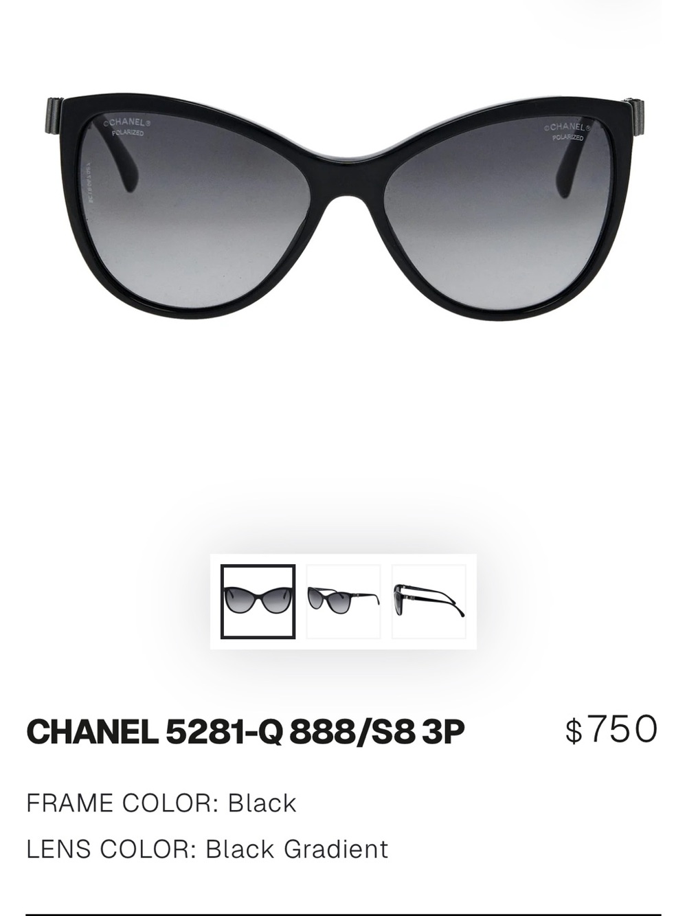 Chanel Black Bow Cat Eye sunglasses